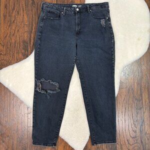 Old Navy Jeans 16 OG Straight Ripped Knee High-Rise Stretch Dark Wash Women's